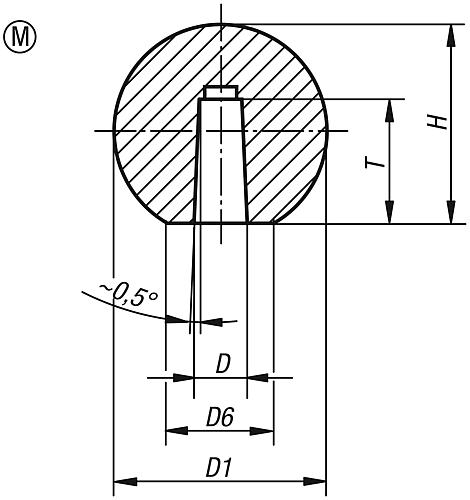 Kugelknopf glatte Ausführung D1=16, Form: M Duroplast, Komp: Stahl - K0159.31604 - direkt von HUG Technik ✓