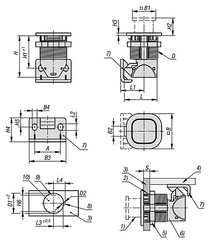 Schnappverschluss, H=47, B=40, L=37,55, S=1,2-19, D=M32x1,5, PC/ABS Verchromt - K1653.247401 - kommt direkt von HUG Technik 😊