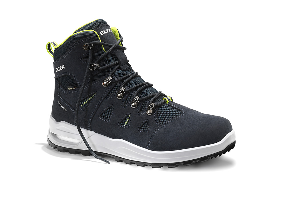 ELTEN® Berufsstiefel RILEY XXF GTX blue-lime Mid ESD O2 WR CI