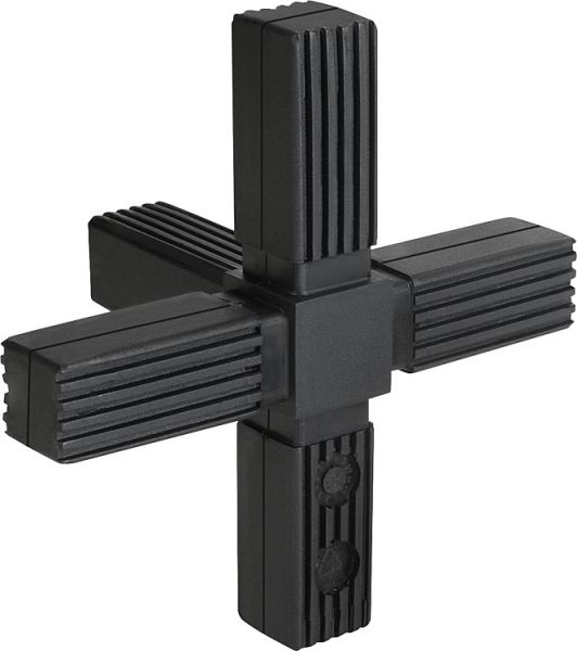 Steckverbinder Kreuz mit Abgang Polyamid, Komp:Stahl - K0621.1201512 - bei HUG Technik ✓