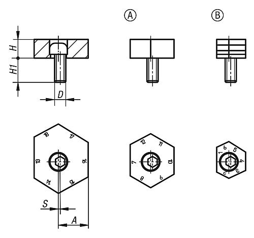 Klemme Sechskant M12, Form: A Einsatzstahl, variabel - K0023.09 - kommt direkt von HUG Technik 😊