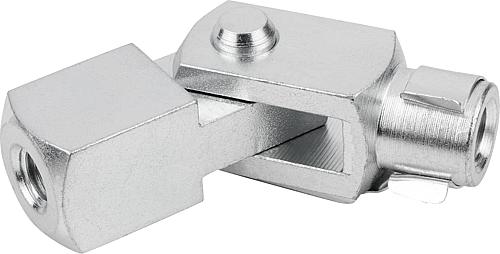 Gabelkopfgegenstück, B=10, G=15, D1=10, M10, Automatenstahl verzinkt, Rechtsgewinde, Komp: Stahl - K1460.1015 - gibt’s bei HUG Technik ✓