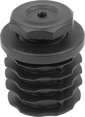 Justierstopfen ohne Einsatz, Form:A rund, D=25, L1=22 Polyamid schwarz, für Rundrohre - K2033.0025152022