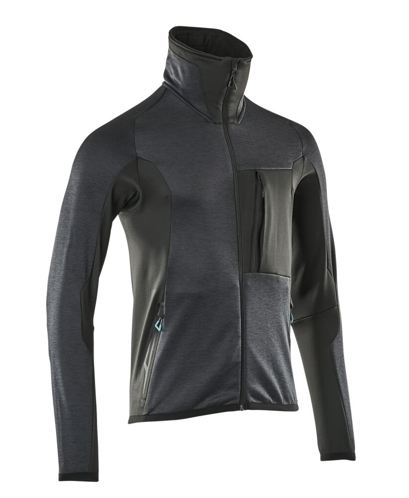 MASCOT® ADVANCED Fleecepullover mit Reißverschluss  Gr. 2XL, schwarzblau/schwarz - direkt von HUG Technik ✓