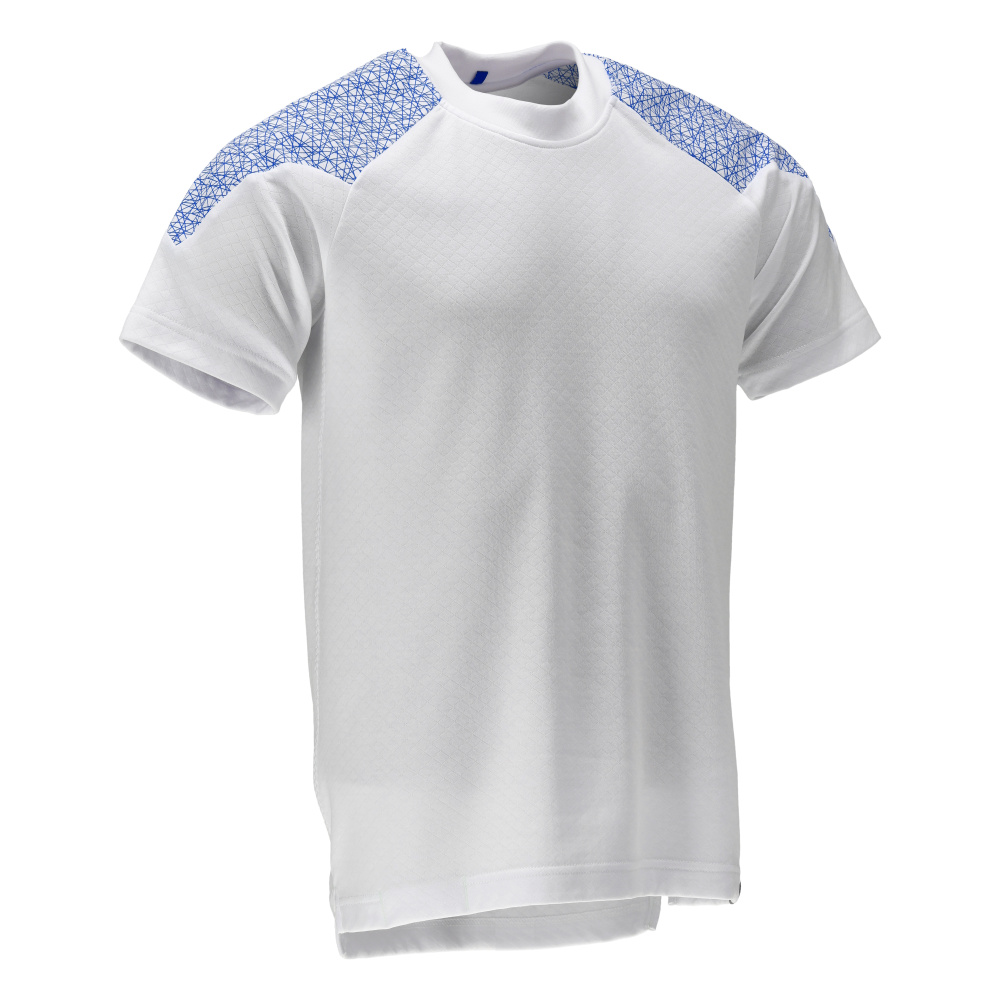 MASCOT® FOOD & CARE T-Shirt, Kurzarm  Gr. 2XL, weiß/azurblau - direkt von HUG Technik ✓