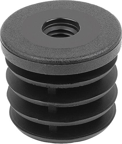 Gewindestopfen, D=22, M08 Polyamid, schwarz, für Rundrohre - K2032.0022081520