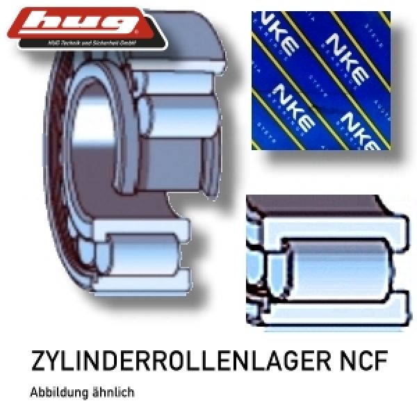 Einreihiges vollrolliges Zylinderrollenlager NCF (Stützlager, 2 Innenringborde / 1 Außenringbord / 1 Sicherungsring) NCF1834-V von NKE 170x215x22 mm - direkt von HUG Technik ✓