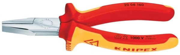 KNIPEX® Flachzange VDE mit Mehrkomponenten-Griffen 160 mm - bei HUG Technik ☆