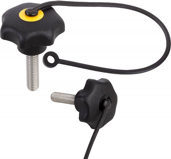 Sterngriff M10x25 D1=50, Form: LS Thermoplast, schwarz, Komp: Edelstahl, Komp: grau RAL7035 - K0154.7105X25 - bei HUG Technik ✭