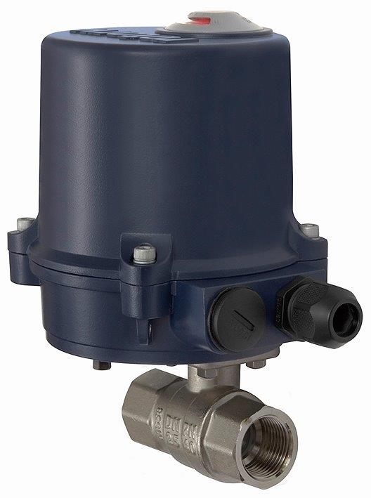 Messingkugelhahn, elektrisch, 230 V AC, Rp 1/2 - gibt’s bei ☆ HUG Technik ✓