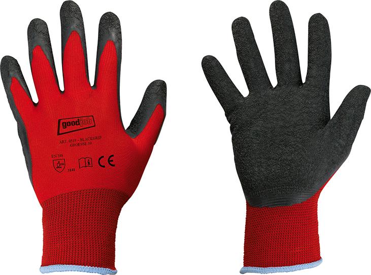 goodjob® Handschuh BLACK GRIP, rot-schwarz - bei HUG Technik ♡