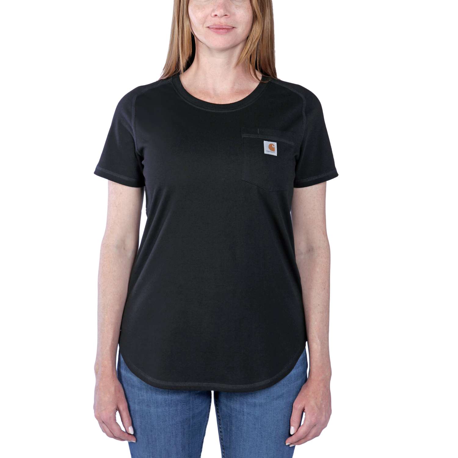 carhartt® Damen Force® T-Shirt »MIDWEIGHT S/S POCKET T-SHIRT«, Gr. L, black - bekommst Du bei HUG Technik ♡