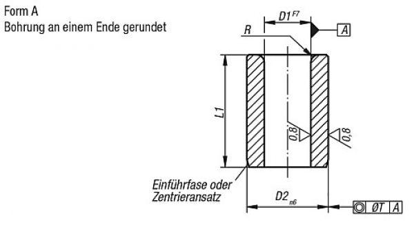 Bohrbuchse zylindrisch, Form: A Einsatzstahl, DIN179 0,4X3X6 - K1021.A0040X06 - direkt von HUG Technik ✓