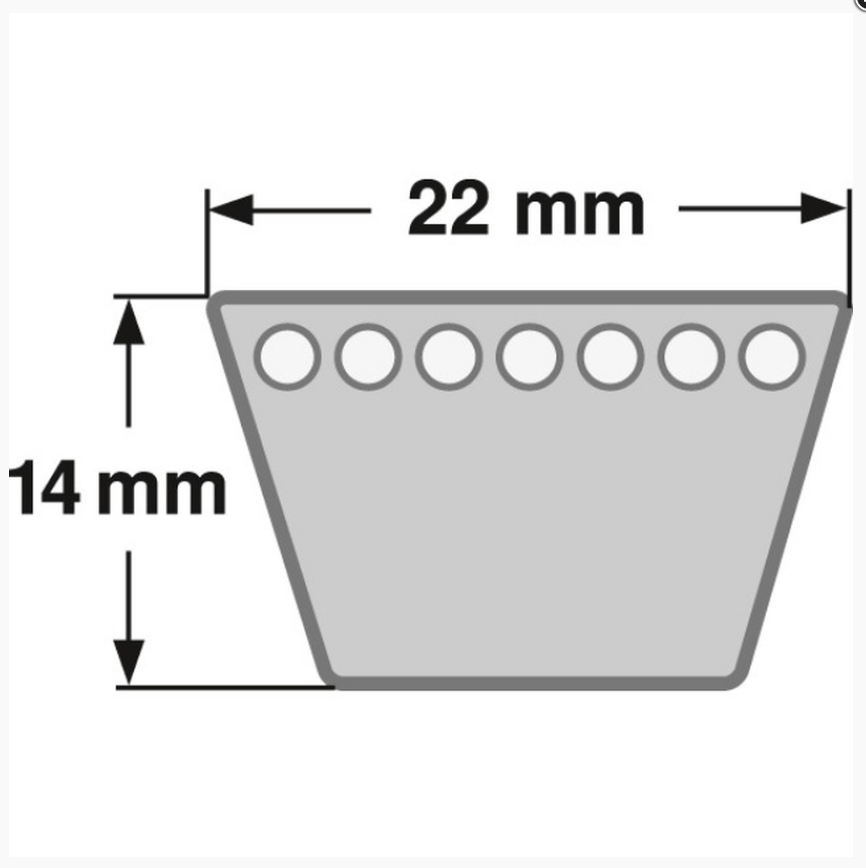 Zeichnung ConCar Keilriemen 22 mm DIN 2215.