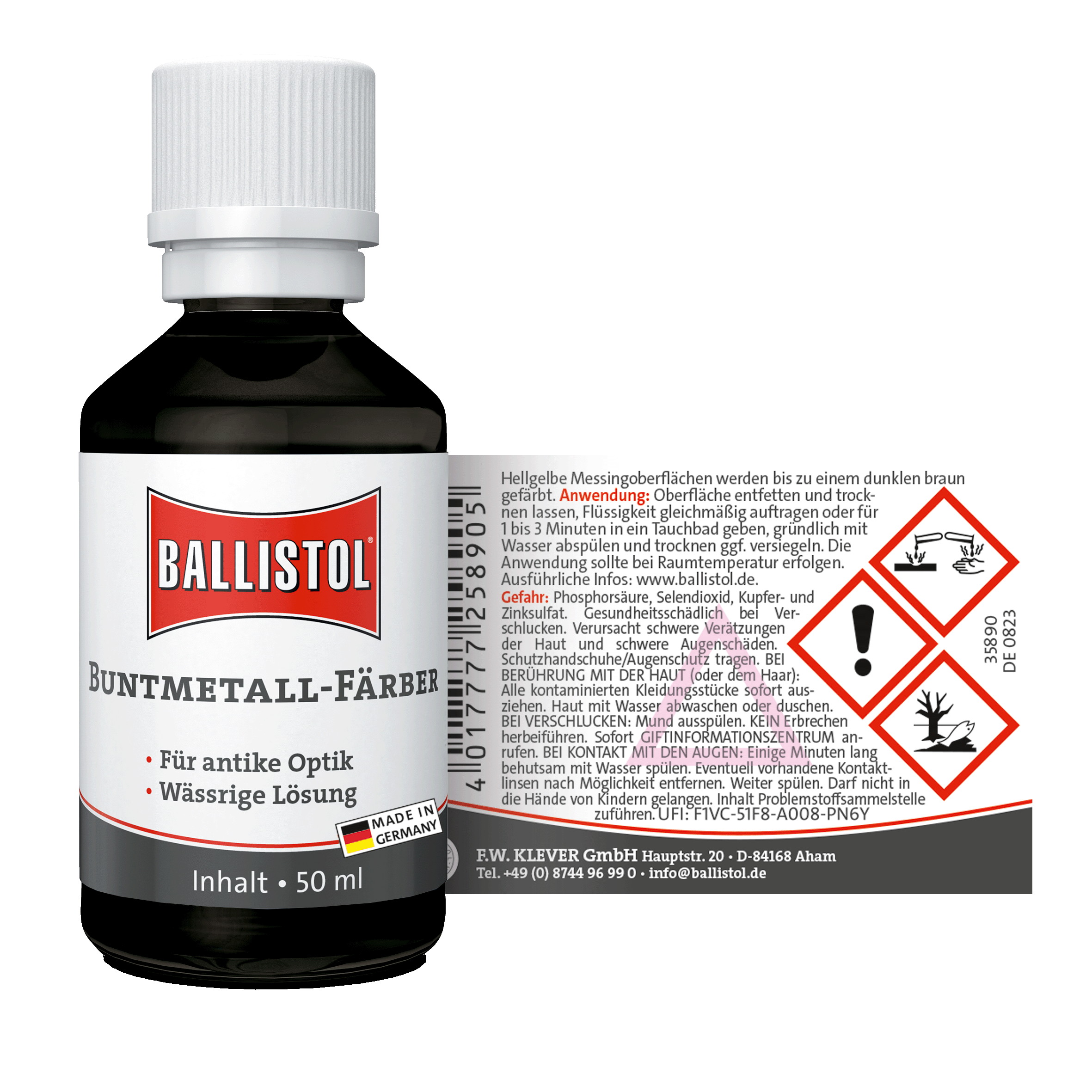 Ballistol Buntmetall-Färber Nerofor 50 ml Rückseite