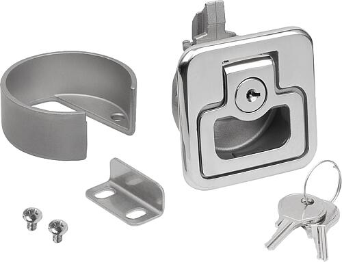 Schnappverschluss mit Griff klappbar, Form:A abschließbar, S=2-12, Edelstahl A2 1.4401 poliert - K1850.1102356044