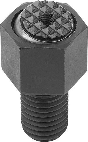 Produktbild Pendelauflage mit O-Ring M10X15, Form:F Vergütungsstahl, auswechselbare Einsätze, Komp:Werkzeugstahl, SW=17 - K0289.310X015 - gibt’s bei HUG Technik ✓