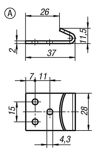 Gegenhaken, Form: A Edelstahl - K0045.9143372 - gibt’s bei HUG Technik ✓