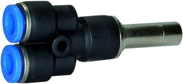 Y-Steckverbindung, Stecknippel 4 mm »Blaue Serie« mini, Schlauch-Ø 4 - bei HUG Technik ☆