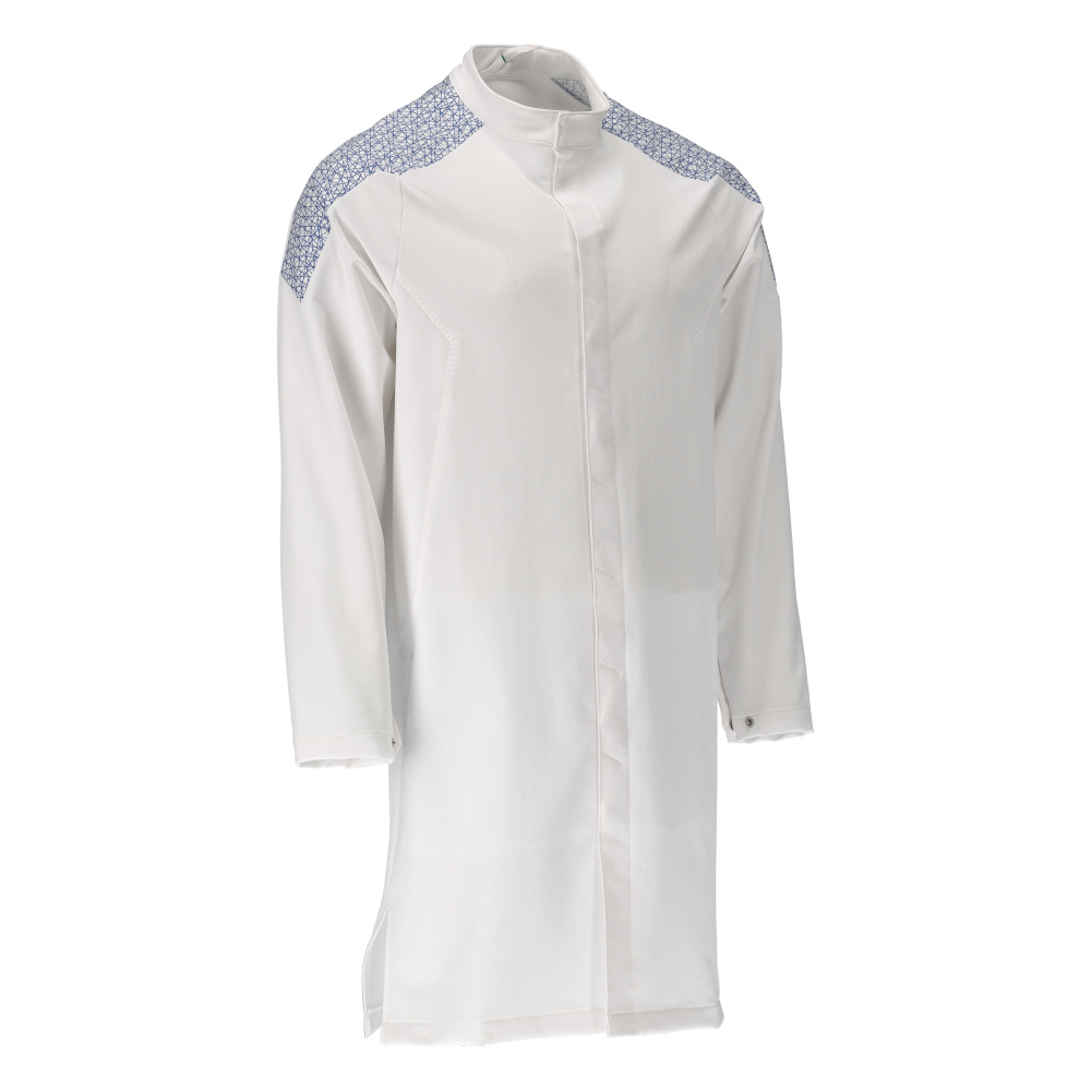 MASCOT® FOOD & CARE Kittel, lang  Gr. 2XL, weiß/azurblau - bei HUG Technik ☆