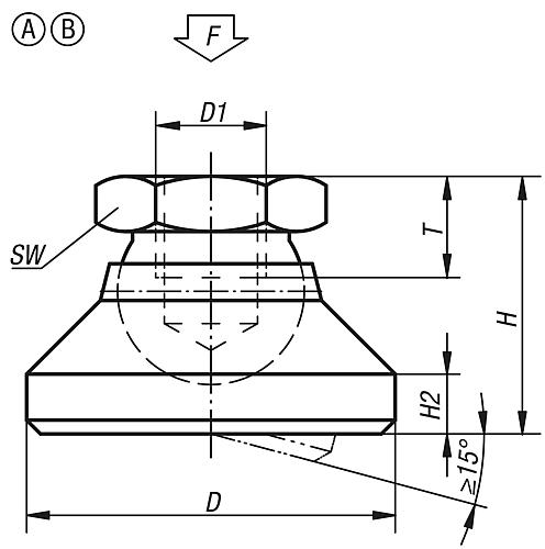 Zeichnung Gelenkteller, Form: A Vergütungsstahl, Komp: Autom.Stahl, D2=20 - K0395.106 - gibt’s bei ☆ HUG Technik ✓