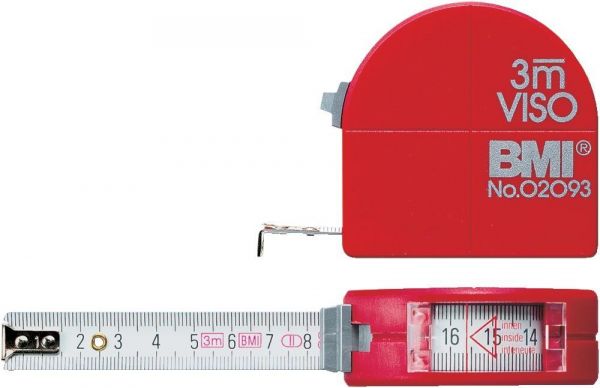 BMI® Taschenbandmass mit Sichtfenster VISO 02093 3mx16mm mit Zirkelfunktion - direkt von HUG Technik ✓