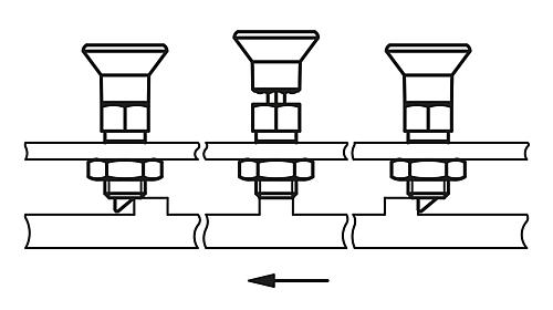 Arretierbolzen Verdrehsicherung mit Anlaufschräge Gr.2 M12, D=6, Form: A, Edelstahl blank, Komp: Thermoplast - K1300.012060 - bei HUG Technik ♡