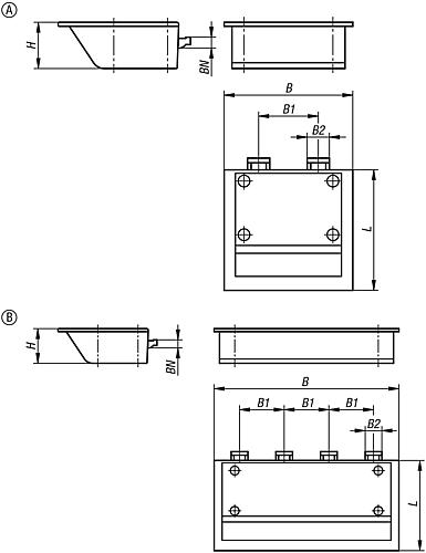 Greifbehälter, Typ B, Form: A, B=110, L=103,1, H=40, Polyamid schwarz - K1629.10110103 - direkt bei HUG Technik ✓