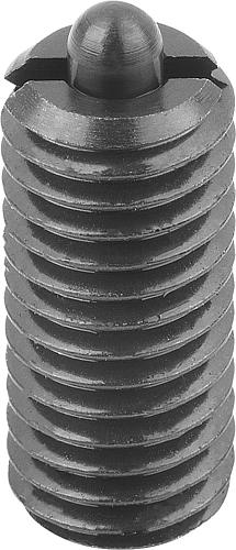 Federndes Druckstück Standard Federkraft M03 L=10 Stahl, Komp: Bolzen aus Stahl - K0317.03 - bei HUG Technik ☆
