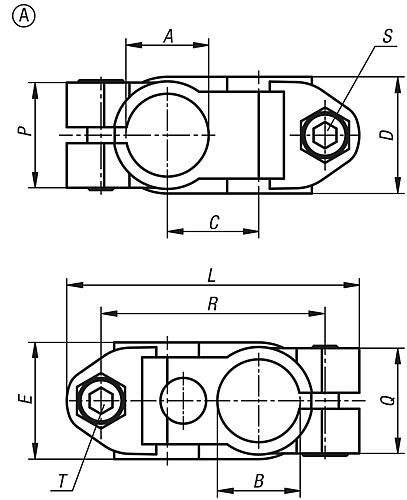 Rohrverbinder Kreuzstück, Form:A Edelstahl, für Rundrohre, A=12,1, B=12,1 - K0472.11212 - kommt direkt von HUG Technik 😊
