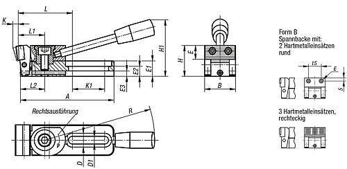 Niederzugspanner links A=121,5 40x39, Form: B Stahl - K0034.010030 - direkt von HUG Technik ✓