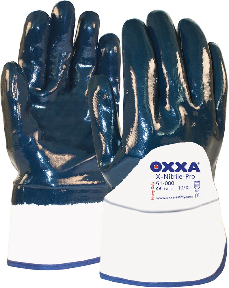 OXXA® Handschuh X-Nitrile- Pro, Stulpe, weiss-blau - kommt direkt von HUG Technik 😊
