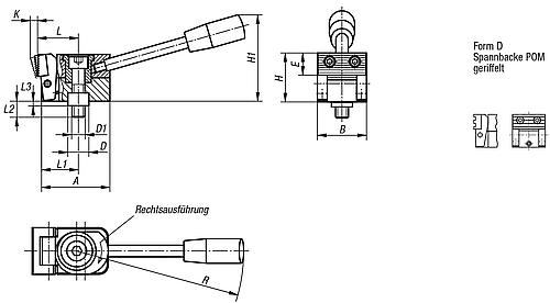 Niederzugspanner links A=38,5 25x25, Form: D Stahl - K0035.006040 - gibt’s bei ☆ HUG Technik ✓