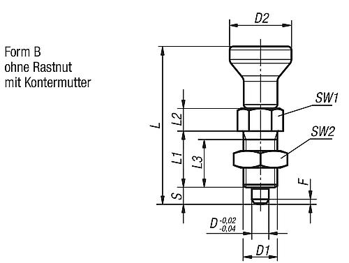 Arretierbolzen Gr.0 M08x1, Form: B Edelstahl, gehärtet, Komp: Edelstahl, D=4 - K0632.002004 - gibt’s bei HUG Technik ✓