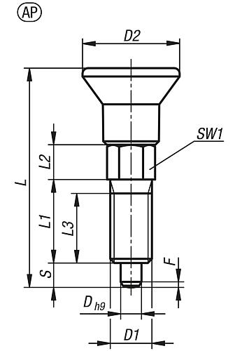 Arretierbolzen mit Gewindesicherung Gr.0 M06, D=4, Form: AP ohne Rastnut ohne Kontermutter, Edelstahl - K1098.191004060 - gibt’s bei HUG Technik ✓