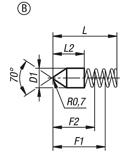 Federhülse spitz, Form: B ohne Bund L=11, D1=3 Stahl, Komp: Edelstahl - K1277.213011 - bei HUG Technik ✓