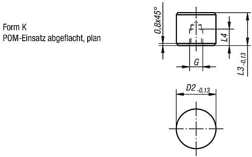 Grippers und Einsätze rund D2=10, Form: K POM - K0385.10109 - bekommst Du bei ★ HUG Technik ✓