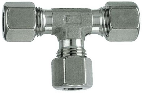 T-Verschraubung, Rohr-Außen-ø 10 mm, PN 315 bar, L1 30, Edelstahl - bei HUG Technik ✭