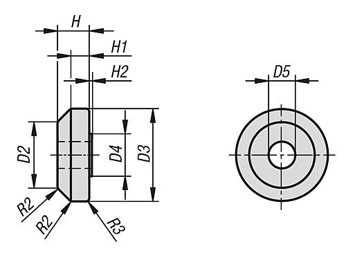 Abschlussscheibe Edelstahl 1.4404, poliert, für=M05 - K1365.05 - bei HUG Technik ♡