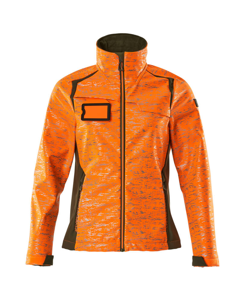MASCOT® ACCELERATE SAFE Soft Shell Jacke  Gr. 2XL, hi-vis orange/moosgrün - kommt direkt von HUG Technik 😊