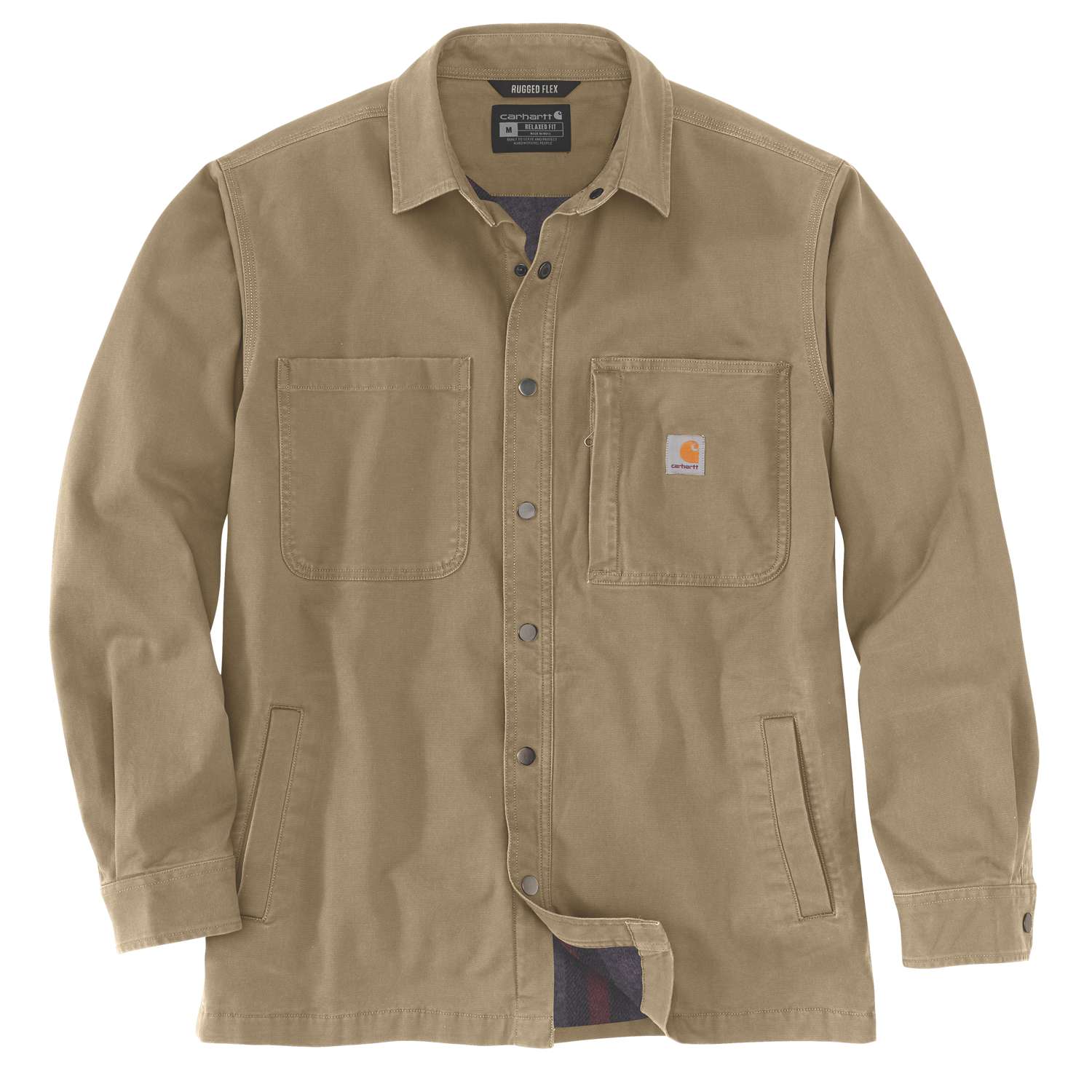 carhartt® Herren-Hemdjacke »FLEECE LINED SNAP FRONT SHIRT JAC« - Gr. L, dark khaki - bei HUG Technik ✭