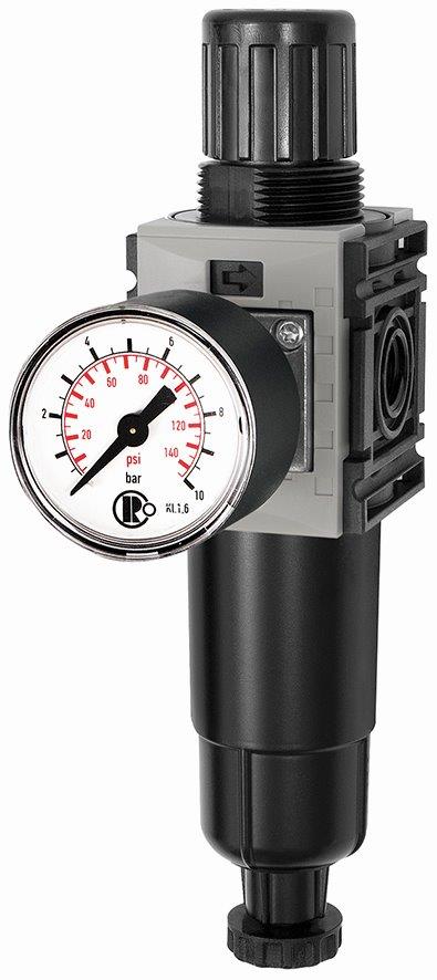 Filterregler »FUTURA-mini«, Metallbehälter, Standardmanometer, HA, G 1/4, 0,1-4 - bei HUG Technik ✭