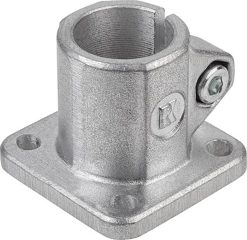 Rohrverbinder mit Fuß M=105 G=105 L=85, Form:B Aluminium, Komp:Stahl, A=50,22 - K0477.550 - bei HUG Technik ✓