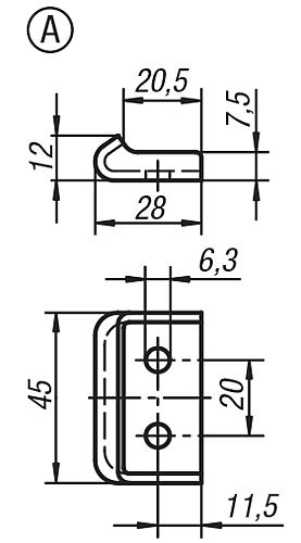 Gegenhaken, Form: A Edelstahl - K0048.9163282 - erhältlich bei ♡ HUG Technik ✓