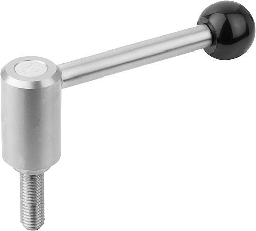 Produktbild Spannhebel Gr.1 M8x15, Form: 0° Edelstahl, Komp: Kunststoff - K0109.1082x15