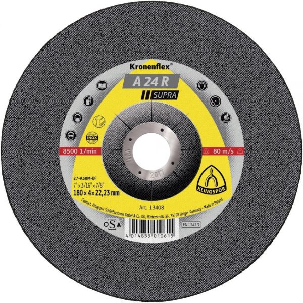 KLINGSPOR Schruppscheibe A24R Supra 115x6 mm gekröpft - bekommst Du bei HUG Technik ♡ KLINGSPOR Schruppscheibe A24R Supra 115x6 mm gekröpft - bekommst Du bei HUG Technik ♡