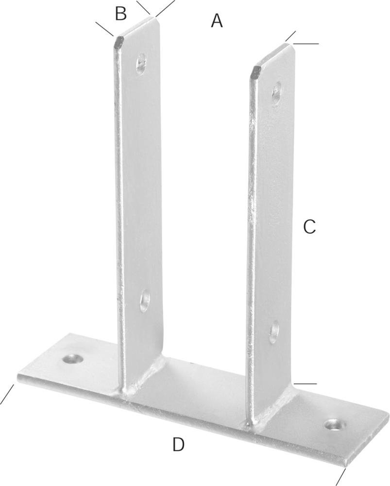 HB-Pfostenträger zum Aufdübeln 101 Stahl, feuerverzinkt - bei HUG Technik ☆