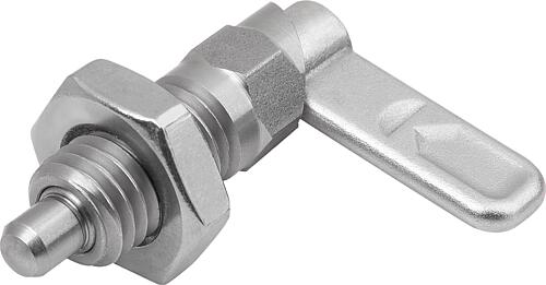 Sperrriegel mit Sechskant, D=12, M20, SW1=20, Form:B, ohne Kappe, mit Mutter, Edelstahl blank - K1680.1051220