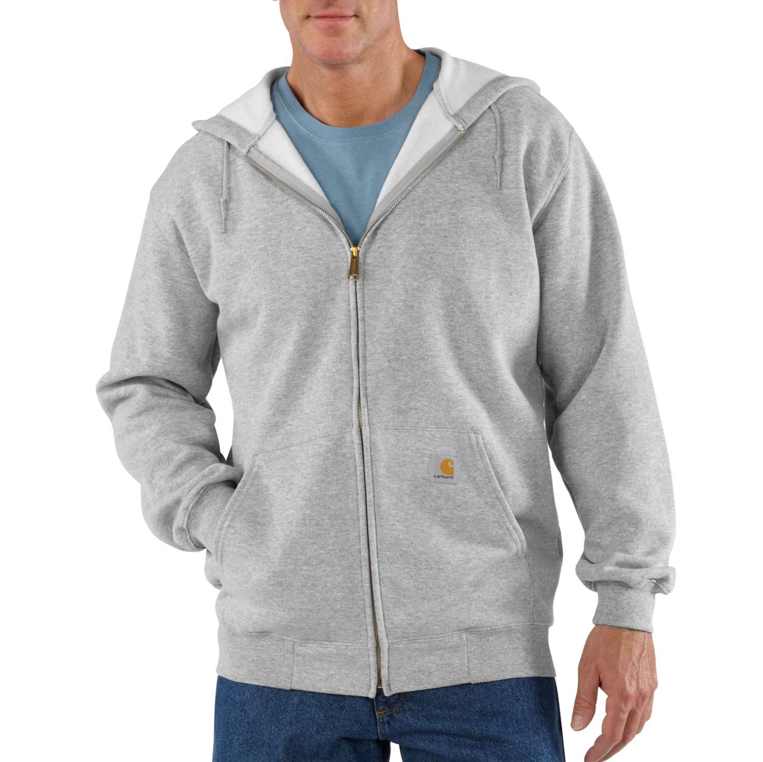 carhartt® Herren Kapuzensweater ZIP HOODED SWEATSHIRT heather grey - direkt bei HUG Technik ✓