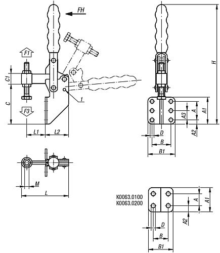 Schnellspanner vertikal Stahl, Komp: Kunststoff, M=M05x35 - K0063.0100 - erhältlich bei ✭ HUG Technik ✓